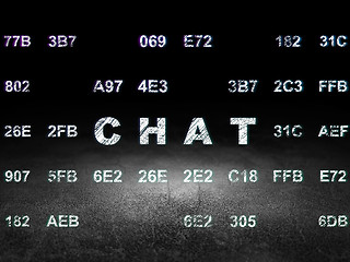 Image showing Web design concept: Chat in grunge dark room