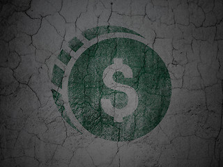 Image showing Currency concept: Dollar Coin on grunge wall background