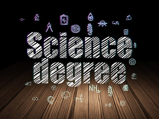 Image showing Science concept: Science Degree in grunge dark room