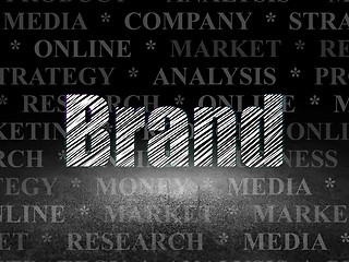 Image showing Marketing concept: Brand in grunge dark room