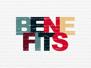 Image showing Business concept: Benefits on wall background