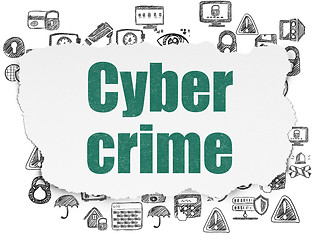 Image showing Protection concept: Cyber Crime on Torn Paper background
