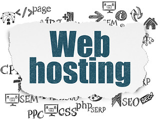 Image showing Web design concept: Web Hosting on Torn Paper background