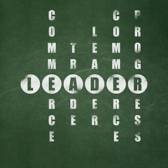 Image showing Finance concept: Leader in Crossword Puzzle