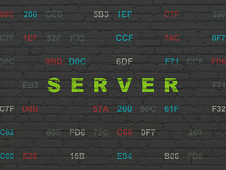 Image showing Web development concept: Server on wall background