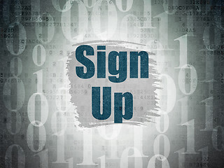 Image showing Web development concept: Sign Up on Digital Data Paper background