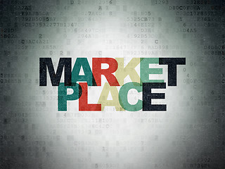 Image showing Marketing concept: Marketplace on Digital Data Paper background