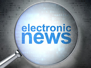 Image showing News concept: Electronic News with optical glass