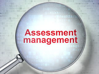 Image showing Finance concept: Assessment Management with optical glass