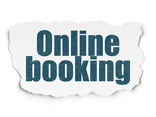 Image showing Vacation concept: Online Booking on Torn Paper background