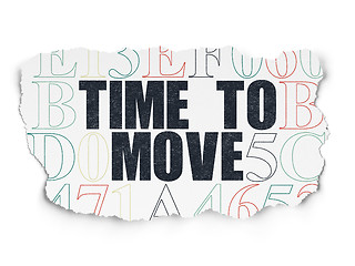 Image showing Time concept: Time to Move on Torn Paper background