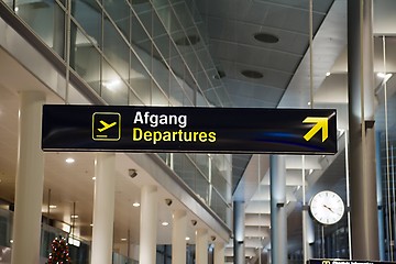 Image showing Departures airport sign