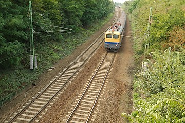 Image showing Railway line with train