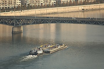 Image showing Barges on the river