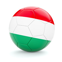 Image showing Soccer football ball with Hungary flag