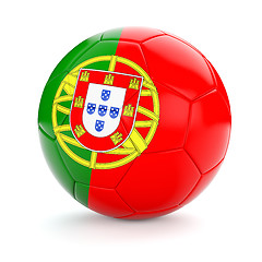 Image showing Soccer football ball with Portugal flag