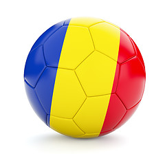 Image showing Soccer football ball with Romania flag