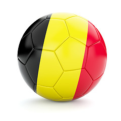 Image showing Soccer football ball with Belgium flag