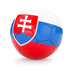 Image showing Soccer football ball with Slovakia flag