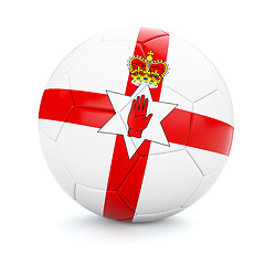 Image showing Soccer football ball with Northern Ireland flag