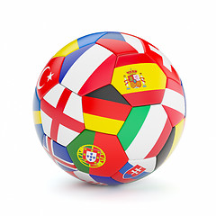 Image showing Soccer football ball with Europe countries flags