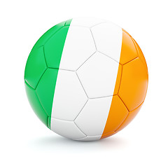 Image showing Soccer football ball with Ireland flag