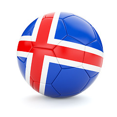 Image showing Soccer football ball with Iceland flag