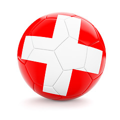 Image showing Soccer football ball with Switzerland flag