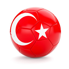 Image showing Soccer football ball with Turkey flag