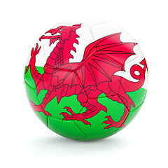 Image showing Soccer football ball with Wales flag