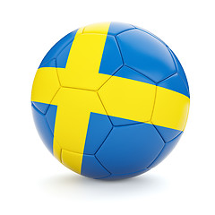 Image showing Soccer football ball with Sweden flag