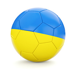 Image showing Soccer football ball with Ukraine flag