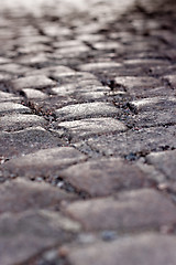 Image showing Cobblestone with shallow dof background. Stock photo