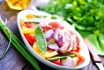 Image showing raw meat with vegetables