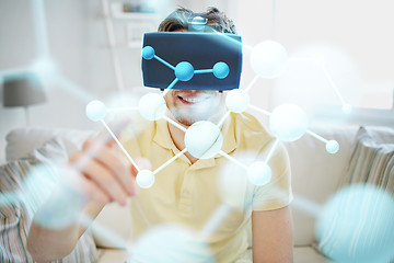 Image showing young man in virtual reality headset or 3d glasses