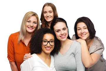 Image showing group of happy different women in casual clothes