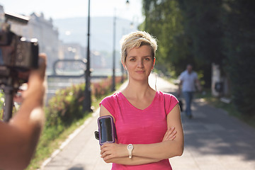 Image showing jogging woman portrait