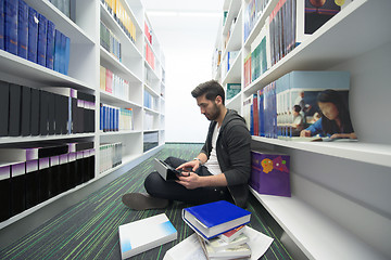 Image showing student study  in school library