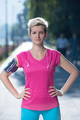 Image showing jogging woman portrait