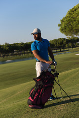 Image showing golfer  portrait at golf course