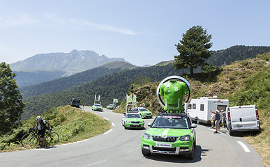 Image showing Skoda Caravan in Pyrenees Mountains - Tour de France 2015