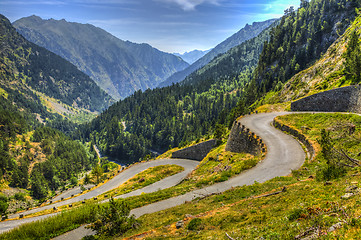 Image showing Winding Road in Pyrenees Mountains