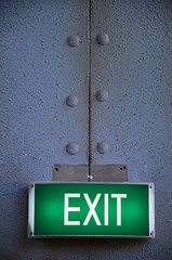 Image showing Exit sign points the way out