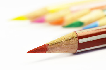 Image showing Colored pencils with white background