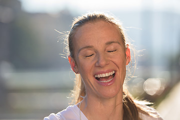 Image showing jogging woman portrait