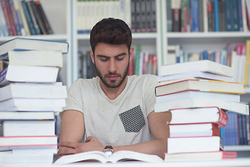 Image showing student study  in school library