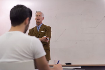 Image showing technology students group in computer lab school  classroom