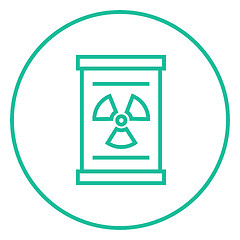 Image showing Barrel with ionizing radiation sign line icon.