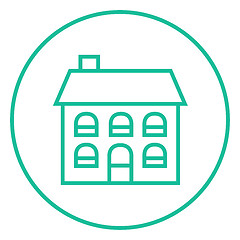 Image showing Two storey detached house line icon.