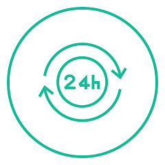 Image showing Service 24 hrs line icon.